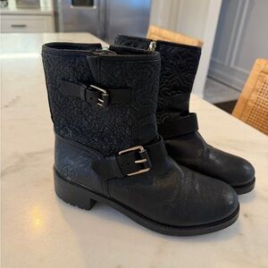 Tory Burch leather moto boot